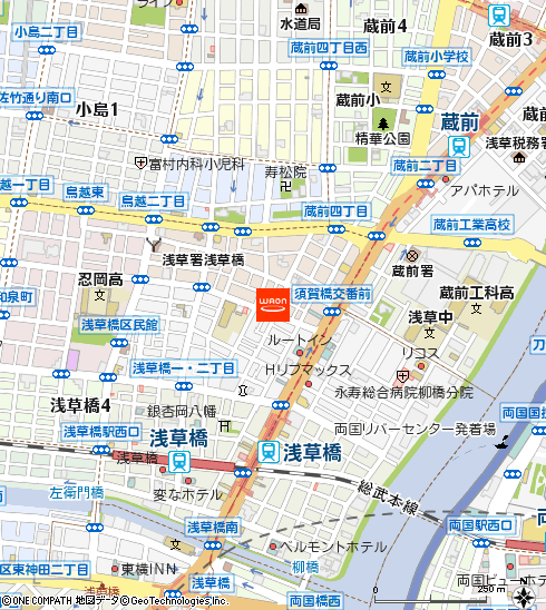 まいばすけっと浅草橋駅北店付近の地図